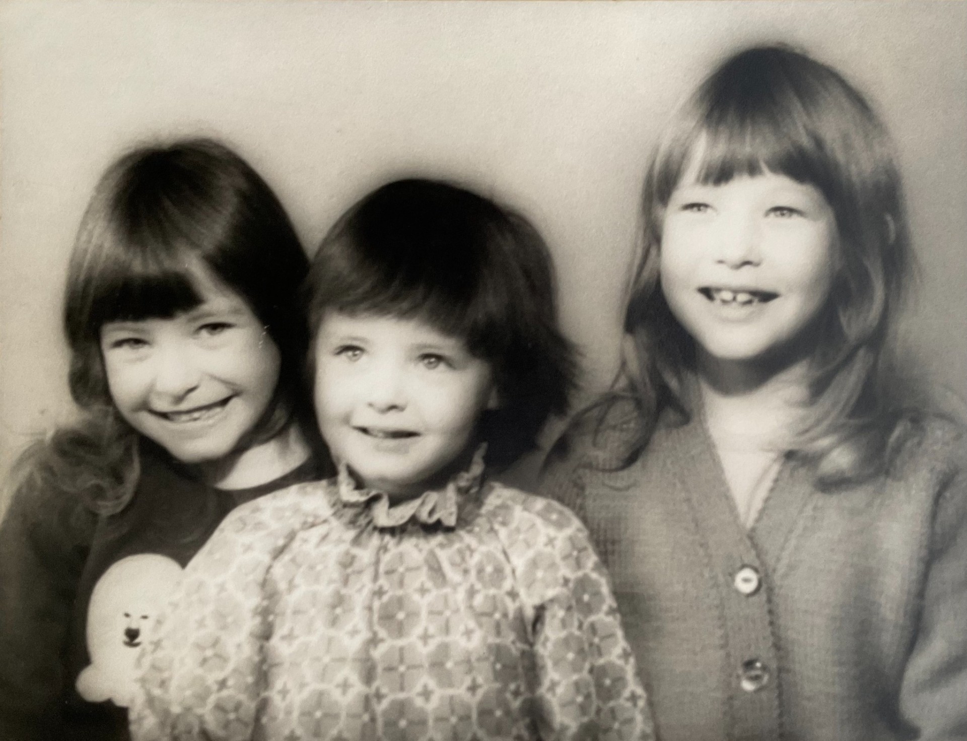 Three sisters studio portrait — before restoration