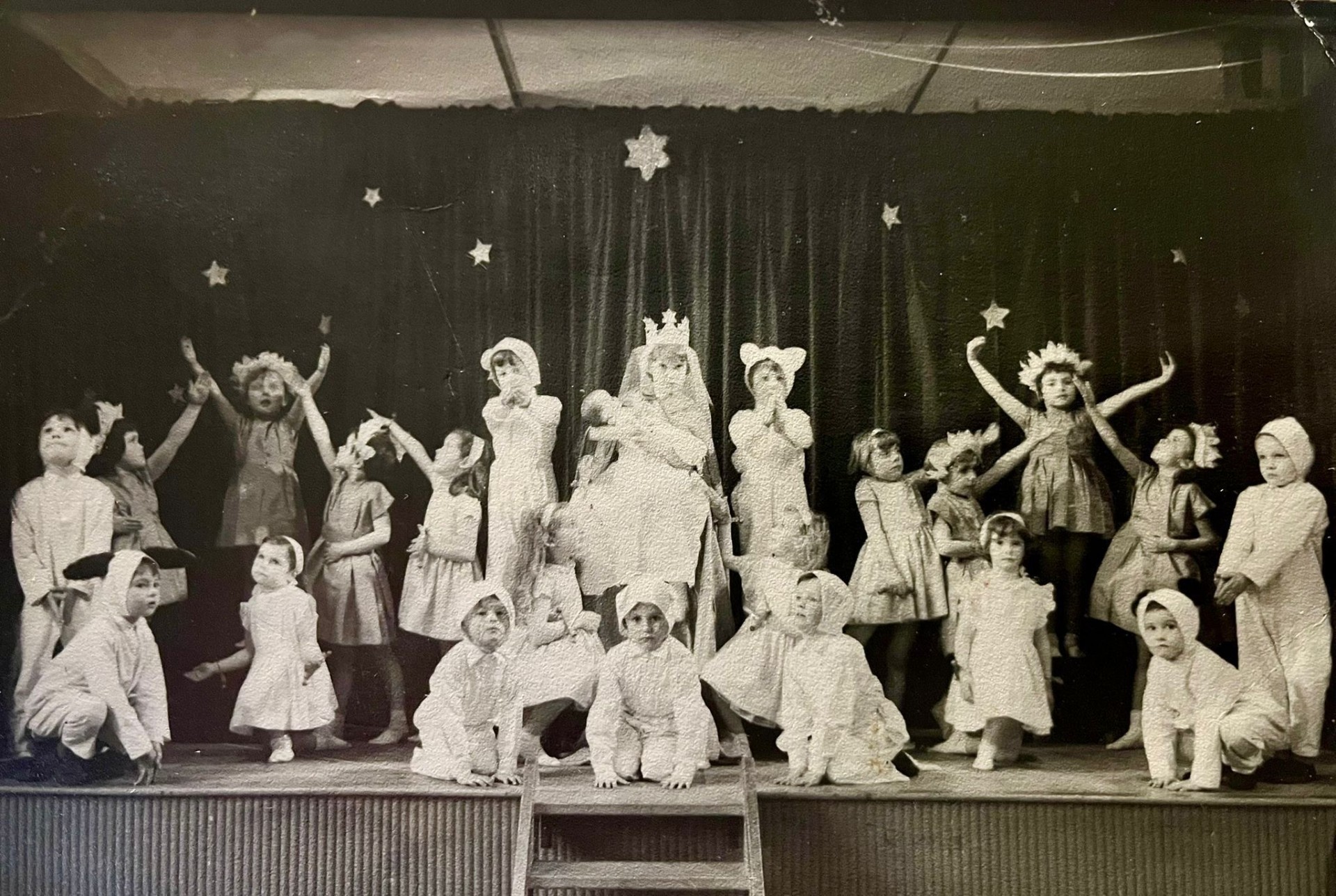 Children's nativity performance — before restoration